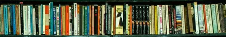 Photo of books on a shelf, copyright by FreeFotos.com