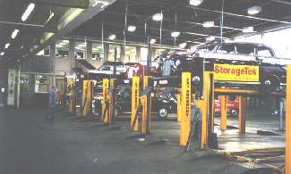 Photo of a PCO facility with cabs up on the lifts, by Terry Smythe